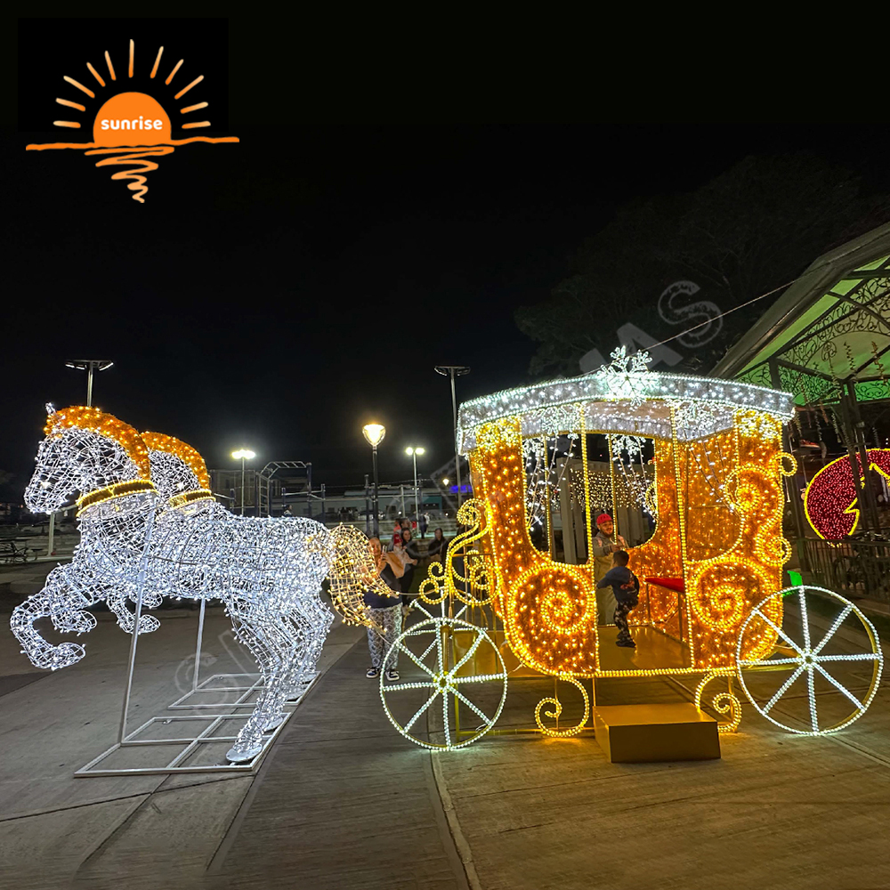 Xmas Illumination LED Rope Light Motif Christmas Car Decoration Carriage Supplies Led Bus Vehicle Decoration Large Seld Light