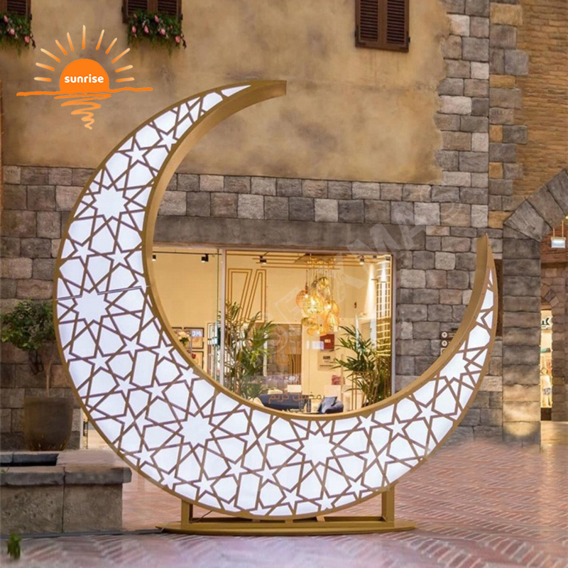 Best Holiday Light Displays large commercial LED light show star and moon decoration for Ramadan shopping mall decoration
