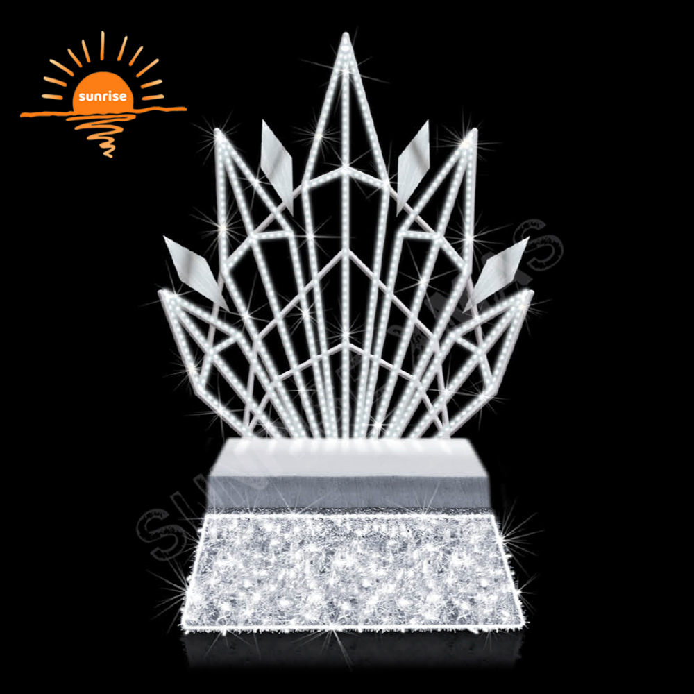 Customized Life Size Snowflake Throne Decorations Santa King Royal Chairs Motif Light Christmas Santa Throne With Ice Spikes