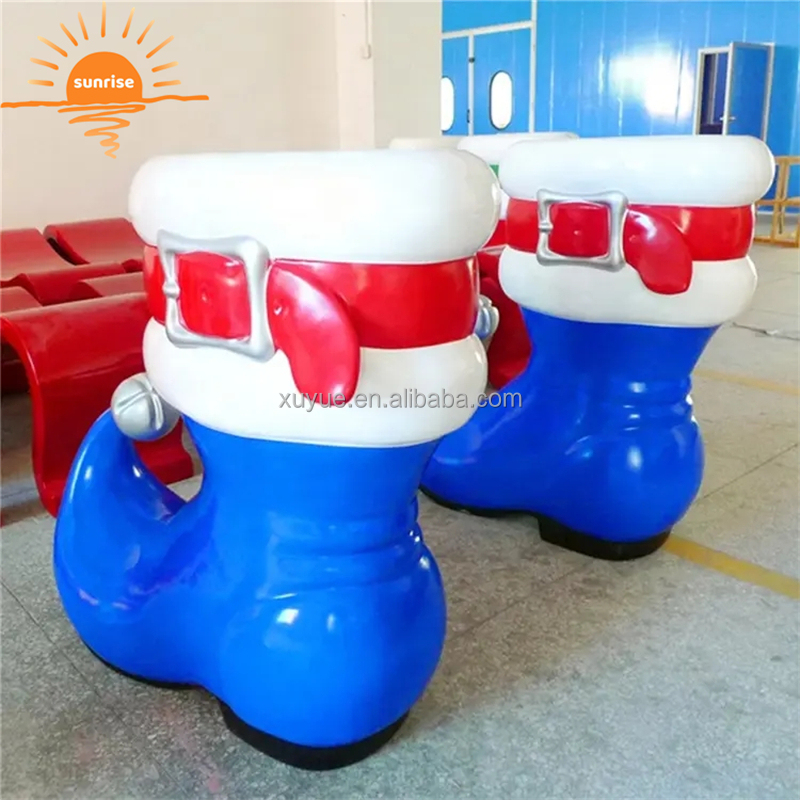 Christmas Fibreglass Large Santa Boot/fibreglass Boot for Shopping Mall Decoration
