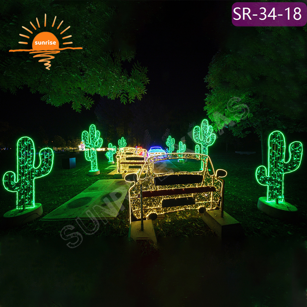 Large Custom LED pickup truck Motif for Park Large Commercial IP65 Led Vehicle Light Xmas Outdoor Sports Car Decoration
