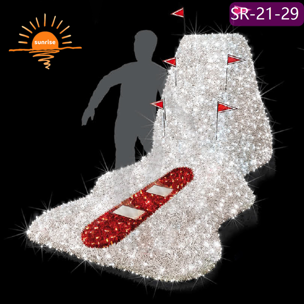 Holiday Skiing snowman decoration LED Santa Claus motif light show christmas outdoor waterproof mall Landscape lighting