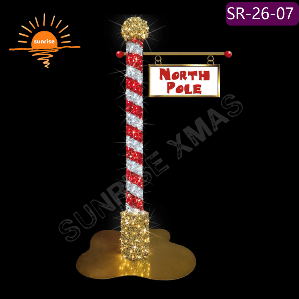 Outdoor christmas Luminescence Landscape lighting large RGB LED north pole sigh motif light in Winter