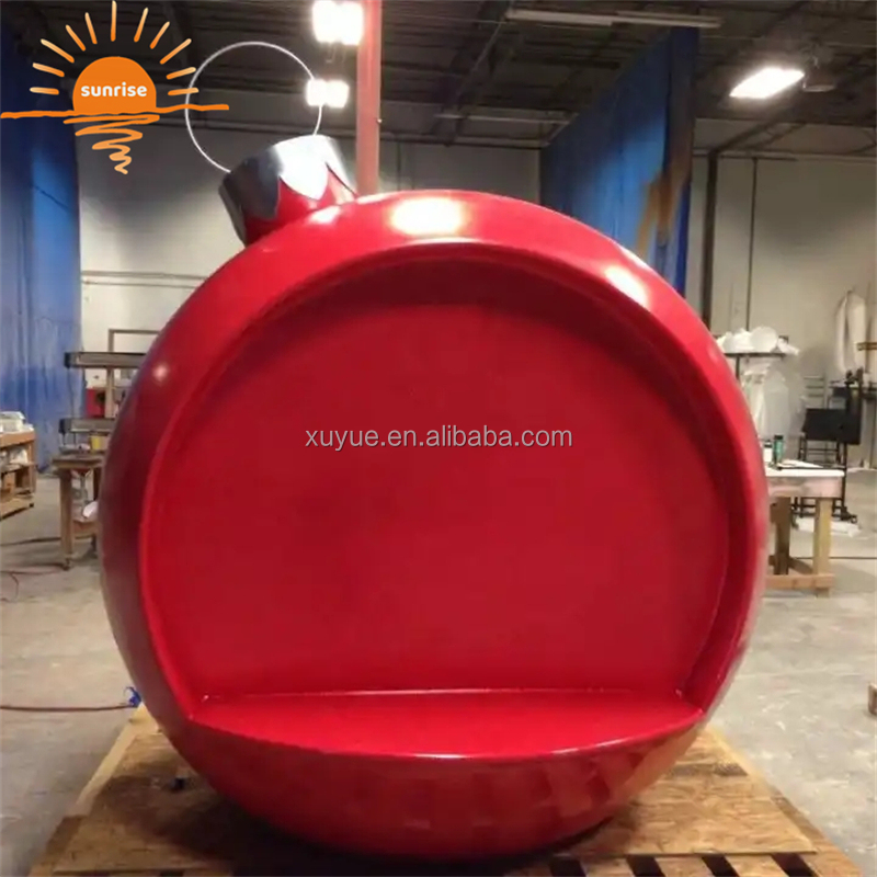 Outdoor Fiberglass Large 200cm Selfie Ball Chair for Christmas Decoration Shopping Mall