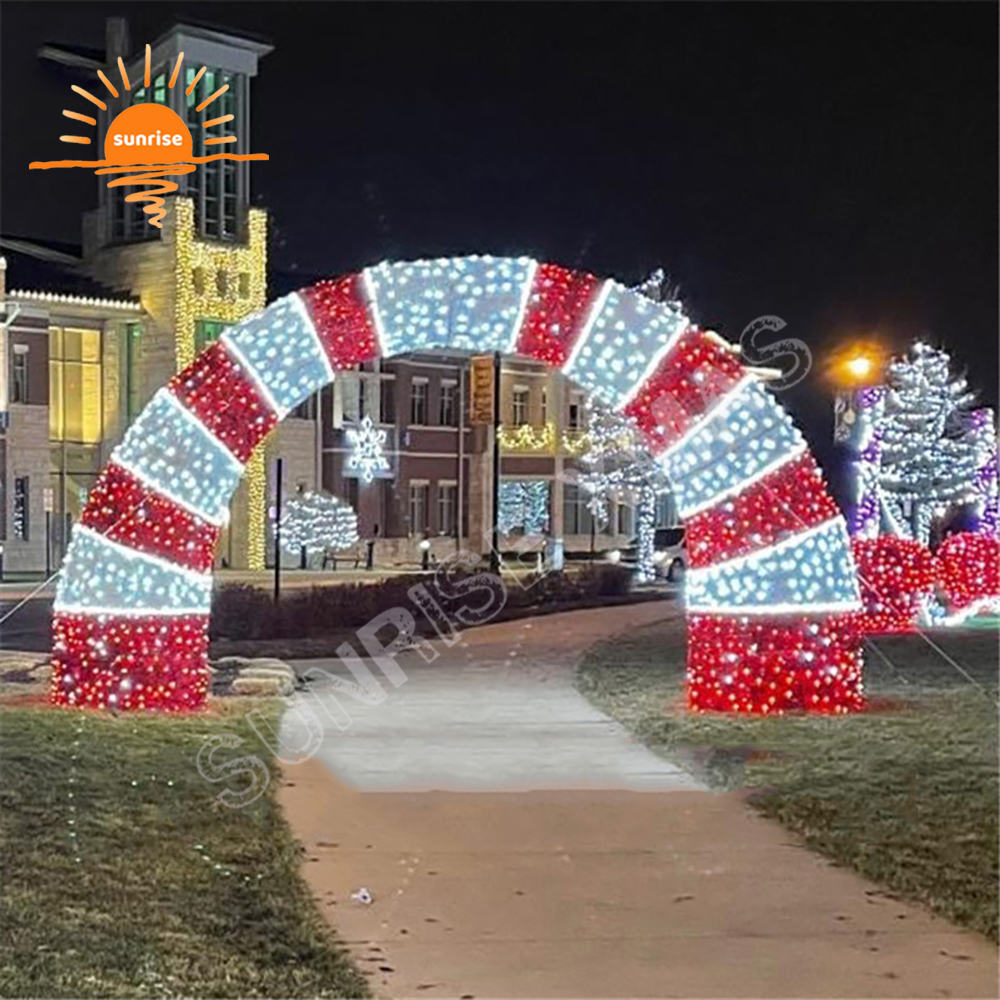 High-quality Waterproof IP65 bauble/ornament Theme Park Large Christmas Light 3d Decorative Arch Pattern LED Light show in stock