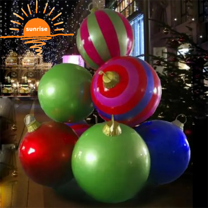 Customize Outdoor Fiberglass Christmas Decoration Large Ornament Ball Stack for Christmas Outdoor Indoor Holiday Display