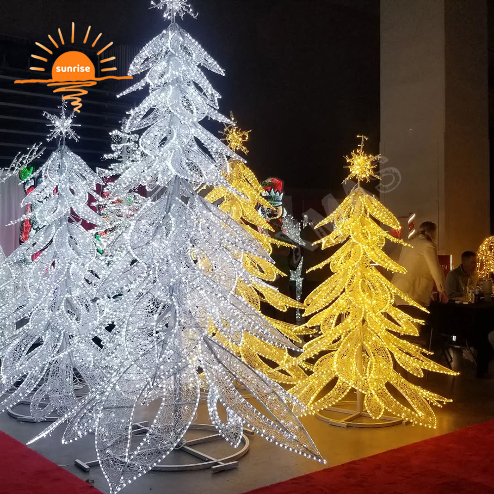 LED Light Show RGB Commercial Outdoor Xmas Tree Decoration Christmas Tree LED Artificial Birch for Festive Displays in Stock
