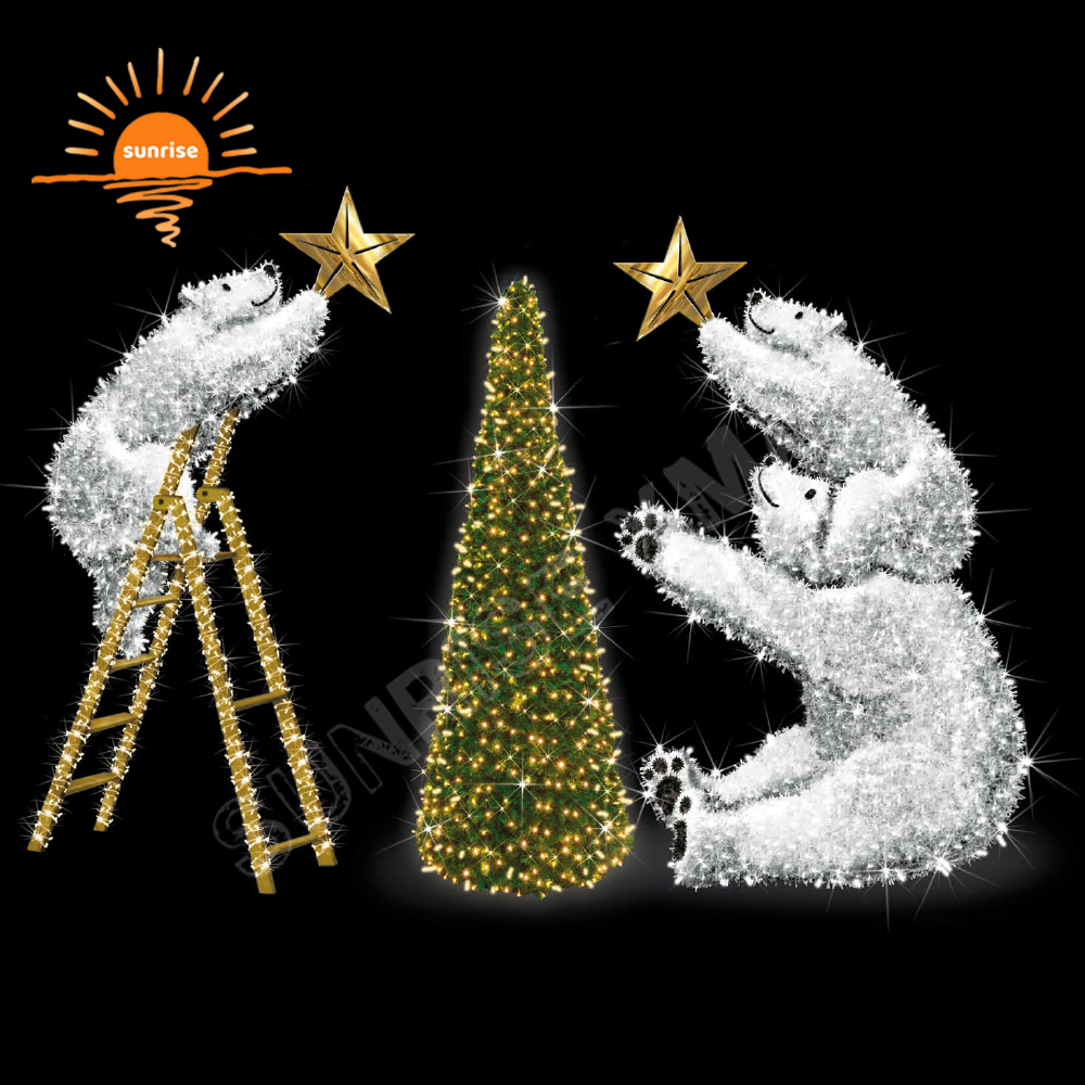Wholesale LED Christmas Decoration Luxury Outdoor 3d Waterproof Polar Bear Lighting for Park or Home Panda or Holiday Decoration