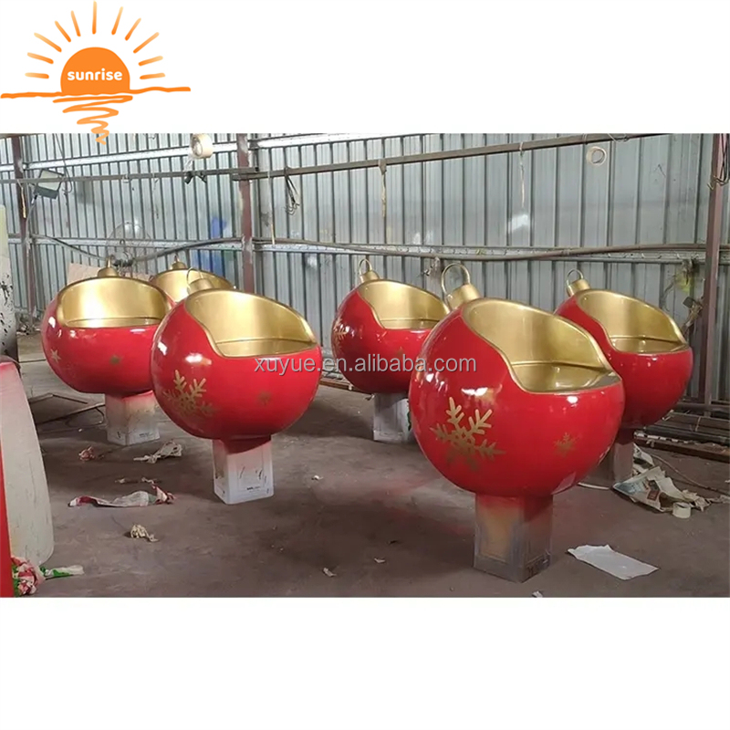 Commercial Christmas Decorations Diameter 80cm Fiberglass Ball Chair Christmas Decoration
