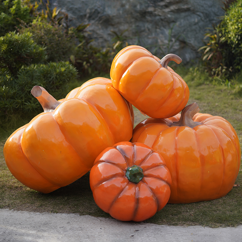 Resin Artificial Vegetables Fruit Pumpkin Watermelon Strawberry Pineapple Sculpture Outdoor Mall Fiberglass Decoration