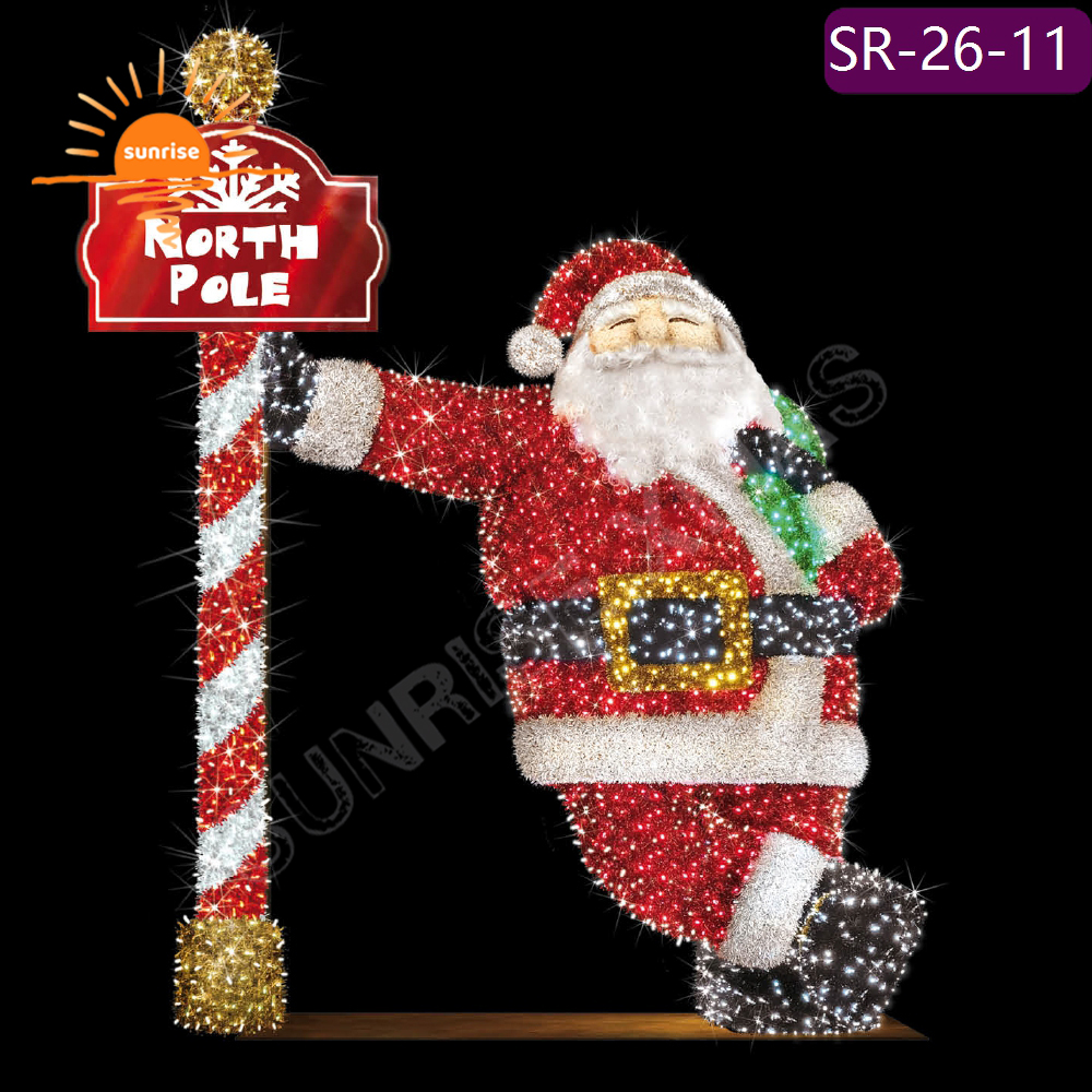 RGB Best Holiday Light Displays IP65 LED Santa Claus motif light show Xmas reindeer with tree decoration in stock