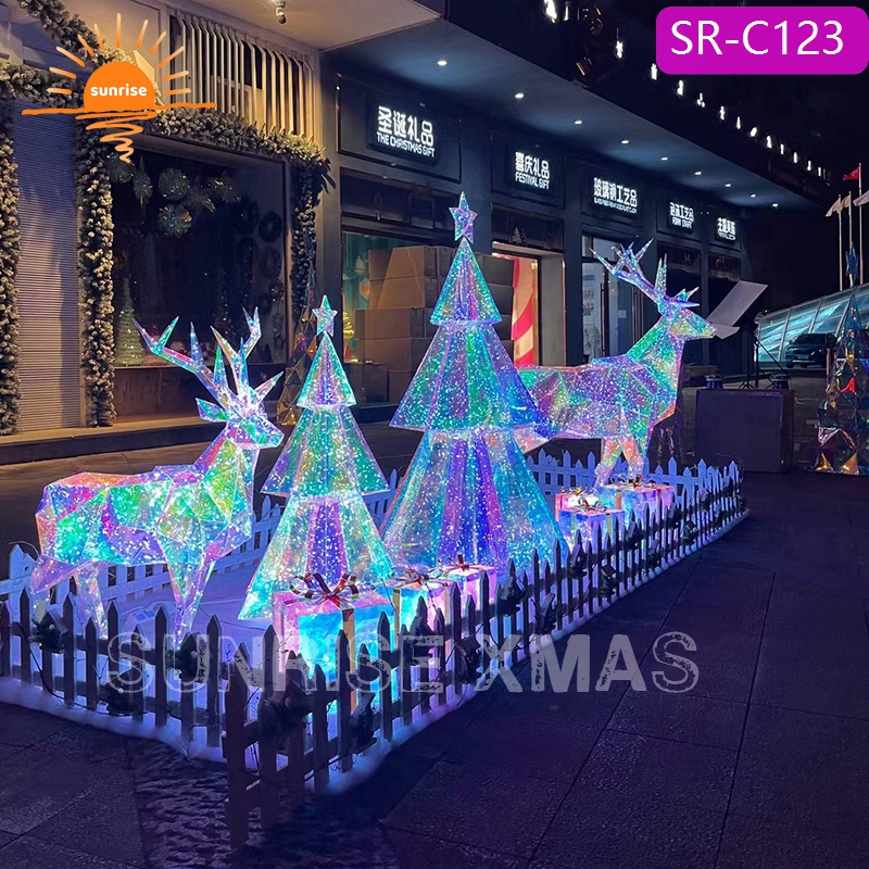 2022 NEW Large Outdoor Christmas Reindeer Hologram Decoration for New Year Decoration