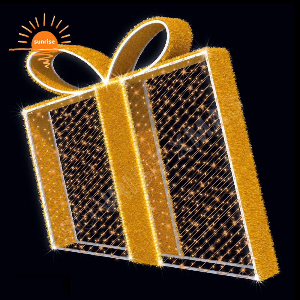 Outdoor Christmas Sweets Candy Large Decorative Walk Through White LED Lighted Gift Box Decoration Arch for Festive Displays