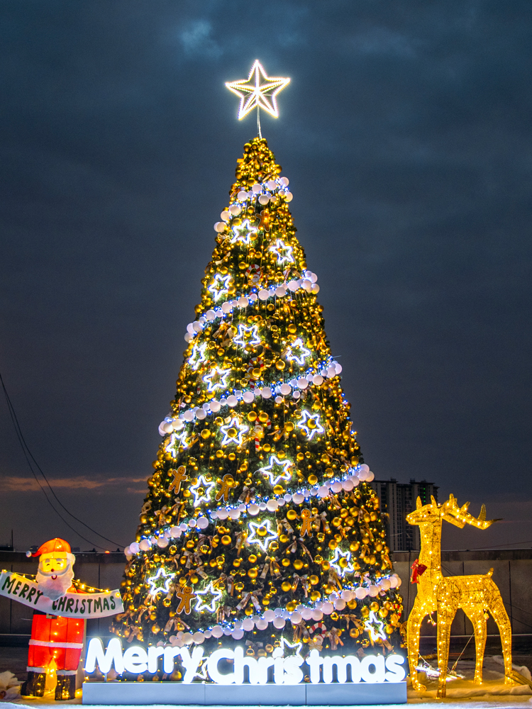 Commercial Outdoor Christmas Decoration LED External Smart Music Dance Programmable Giant Decorative Christmas Tree Light