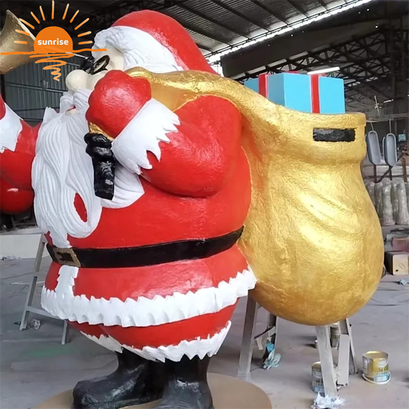 Fiberglass Santa Claus Christmas Sculpture Large Figurine Statue Ornaments Garden Landscaping Decorations