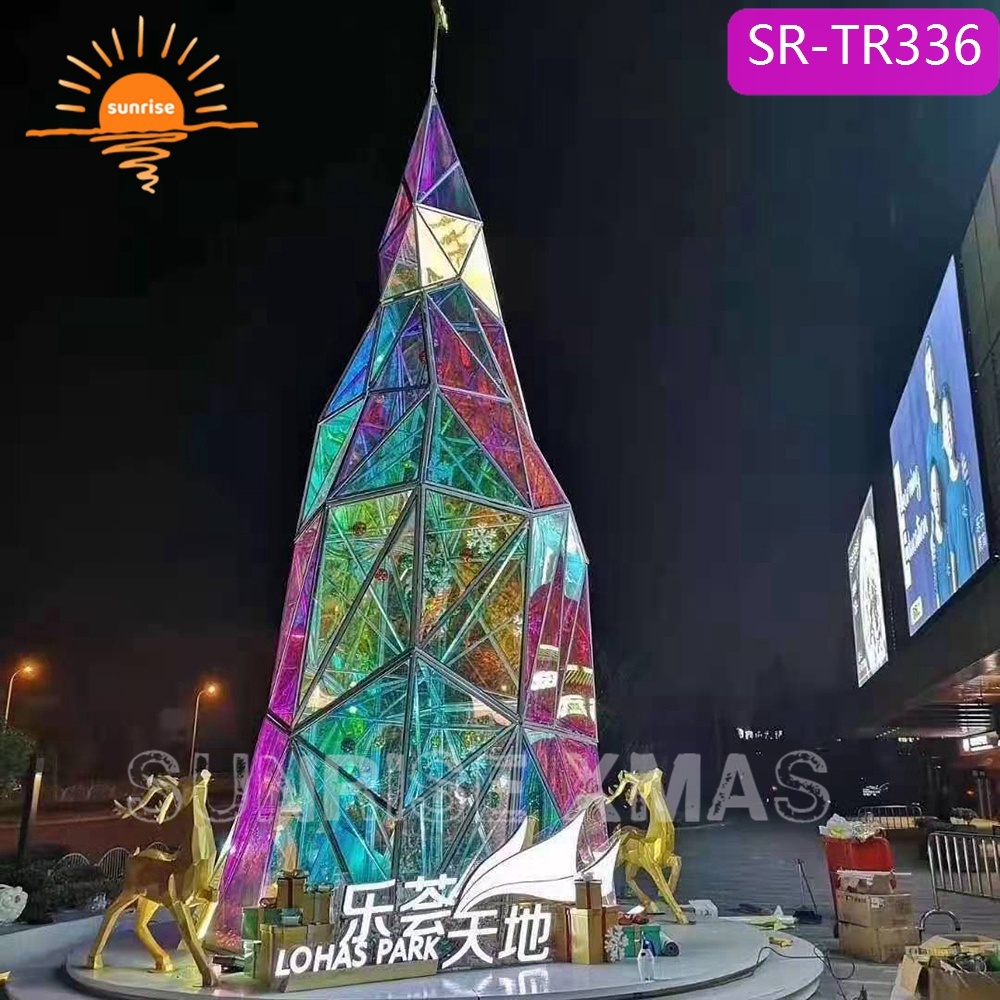 Frame Artificial Giant Christmas Tree Ornament Decoration 6meter Metal Sunrise Steel Frame and LED Light Large Xmas Tree CN;ZHE