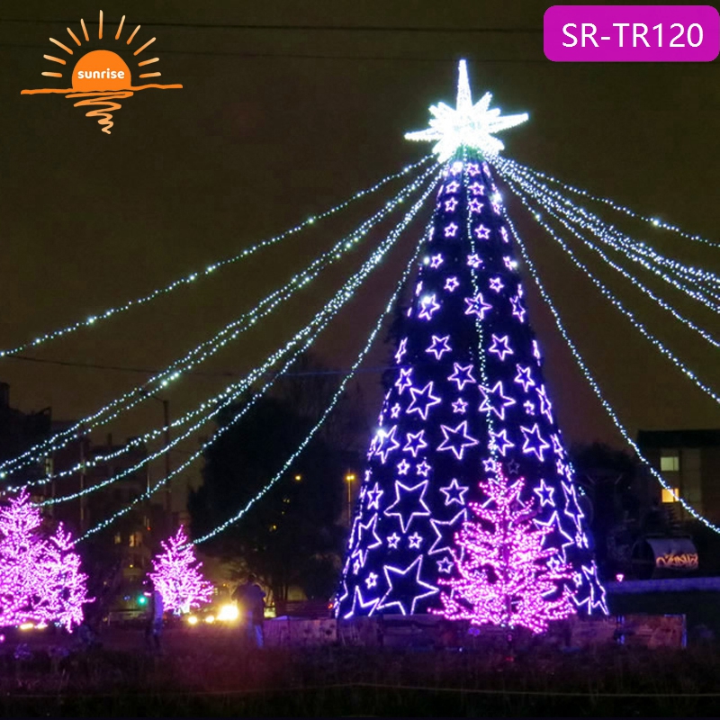 Hot Sale New LED Exterior Custom Smart Music Programmable Giant Decorative Christmas Tree Lights