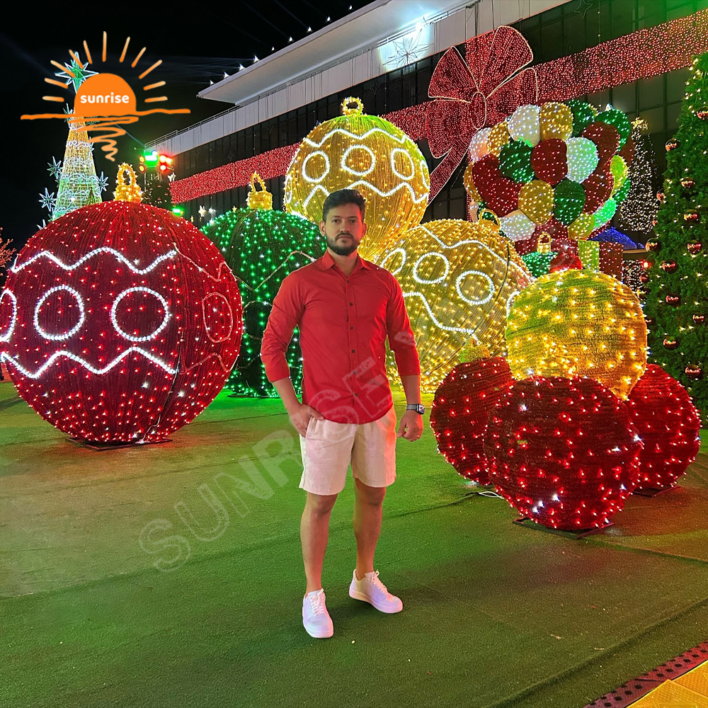 IP65 Christmas Ornament Lights Outdoor Waterproof LED Bauble/ornament Motif Light Show Xmas Street Ball String Lights