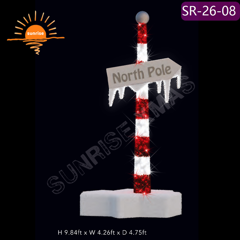 Outdoor christmas Luminescence Landscape lighting large RGB LED north pole sigh motif light in Winter