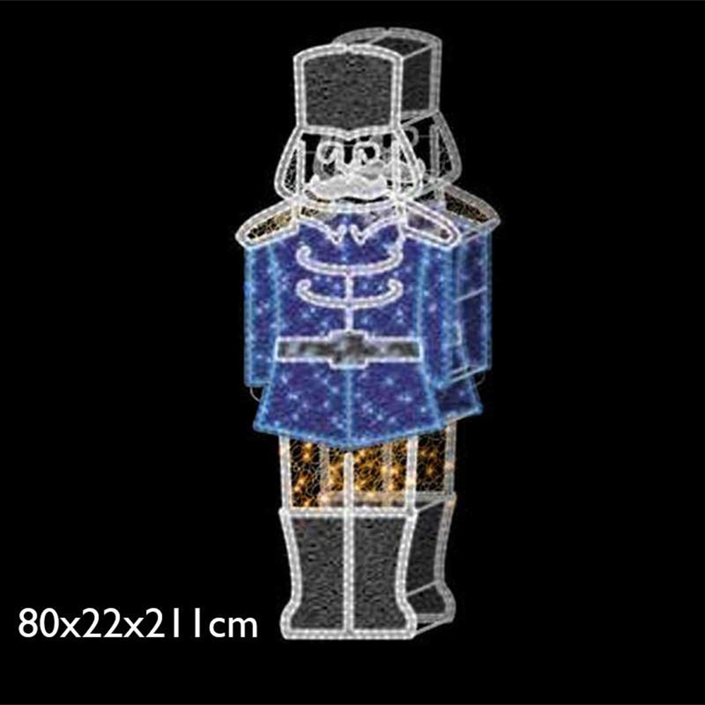 Christmas Photo Op Theme Lighting Customization Outdoor Use IP65 Nutcraker /soldier Landscape Sculpture Optical LED Photo Frame