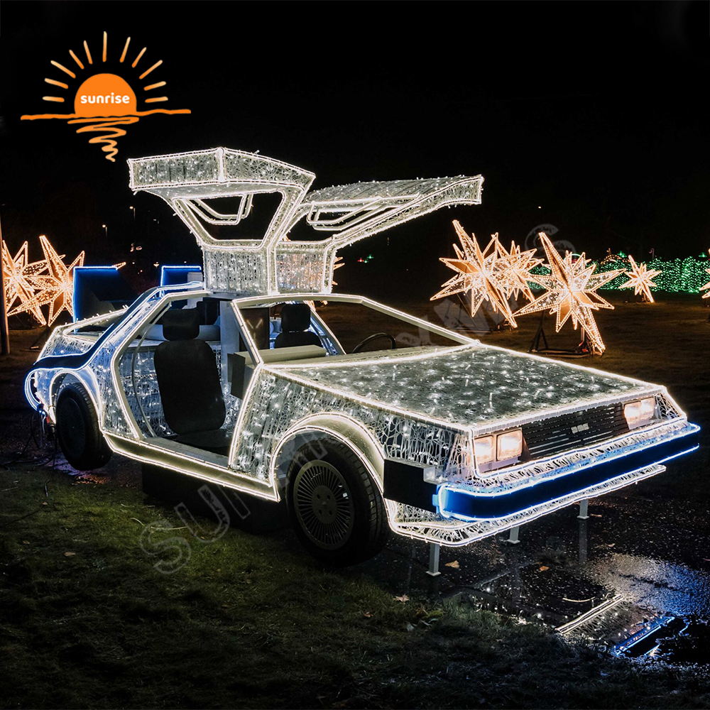 Holiday Christmas Helicopter Giant Motif Decoration Supplies LED Waterproof Sports Car Theme Light Show for Street Garden Park