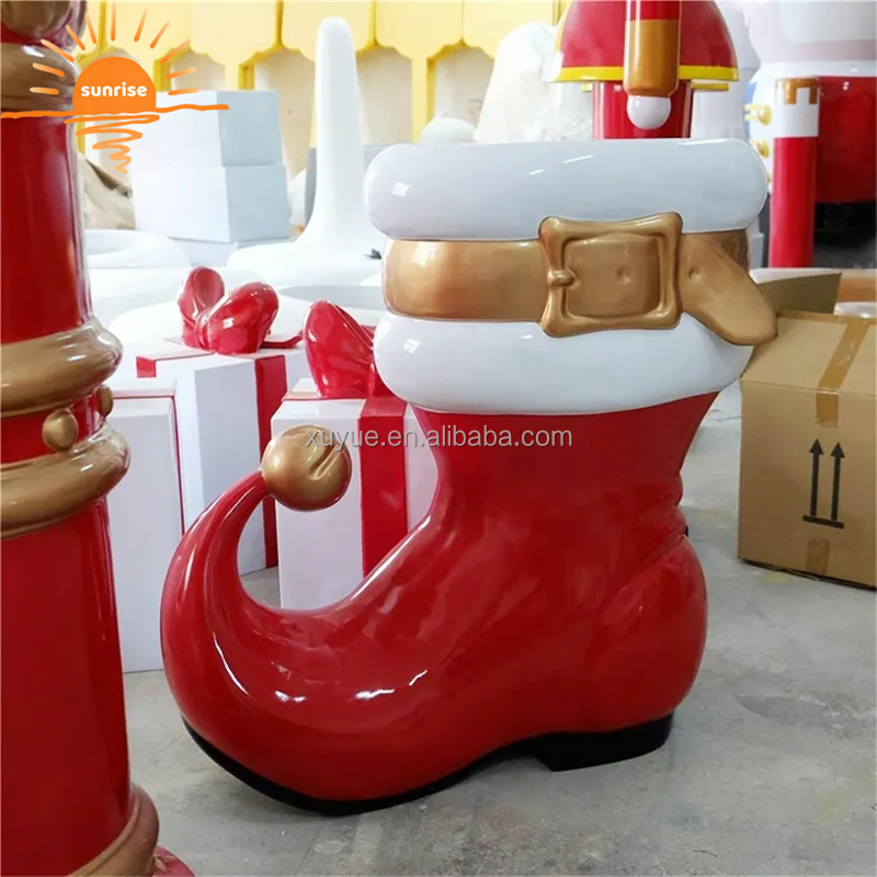 Christmas Fibreglass Large Santa Boot/fibreglass Boot for Shopping Mall Decoration
