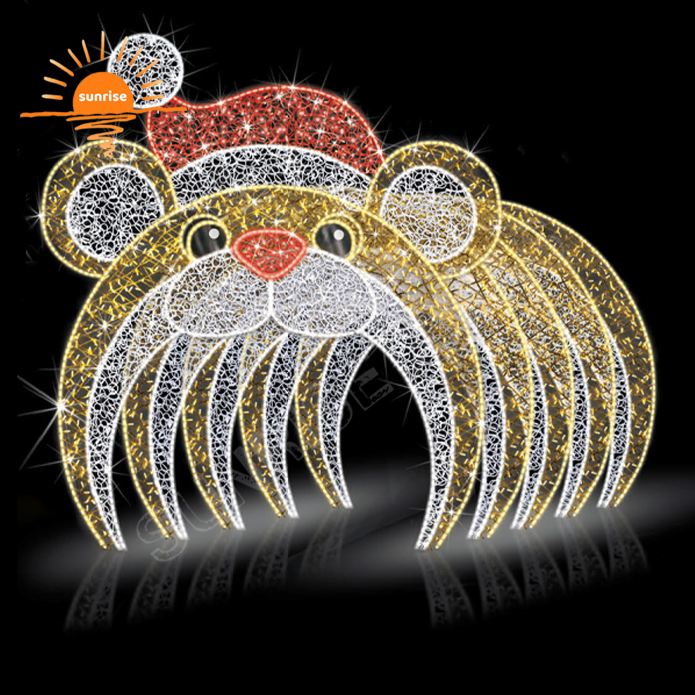 IP65 LED Holiday Christmas Theme Walk Through Tunnel Light Commercial Waterproof Huge Reindeer Santa Claus Arch Decoration Light