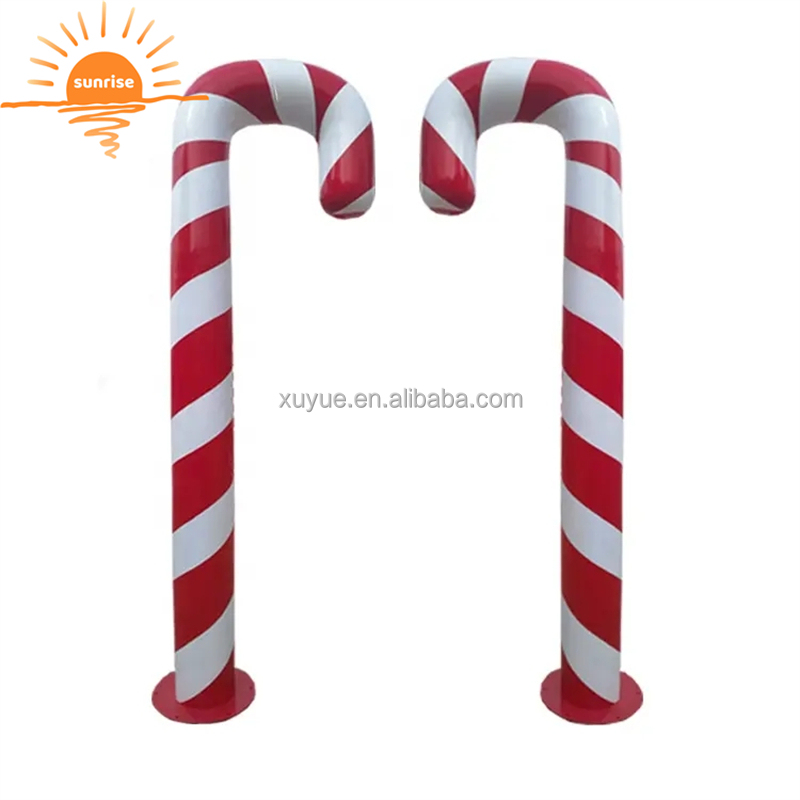 FRP 3D Candy Cane Decoration Holiday Ornament Candy Cane Crutch Decoration Statue