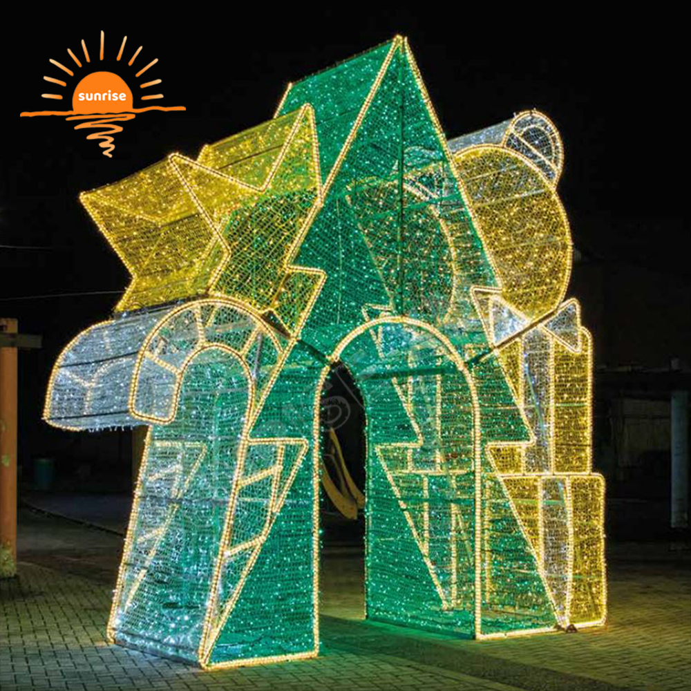 Christmas Lights Outdoor Waterproof Love Led Light Xmas Tree Decoration Supplies Santa Claus and Led Bell Chair Decoration
