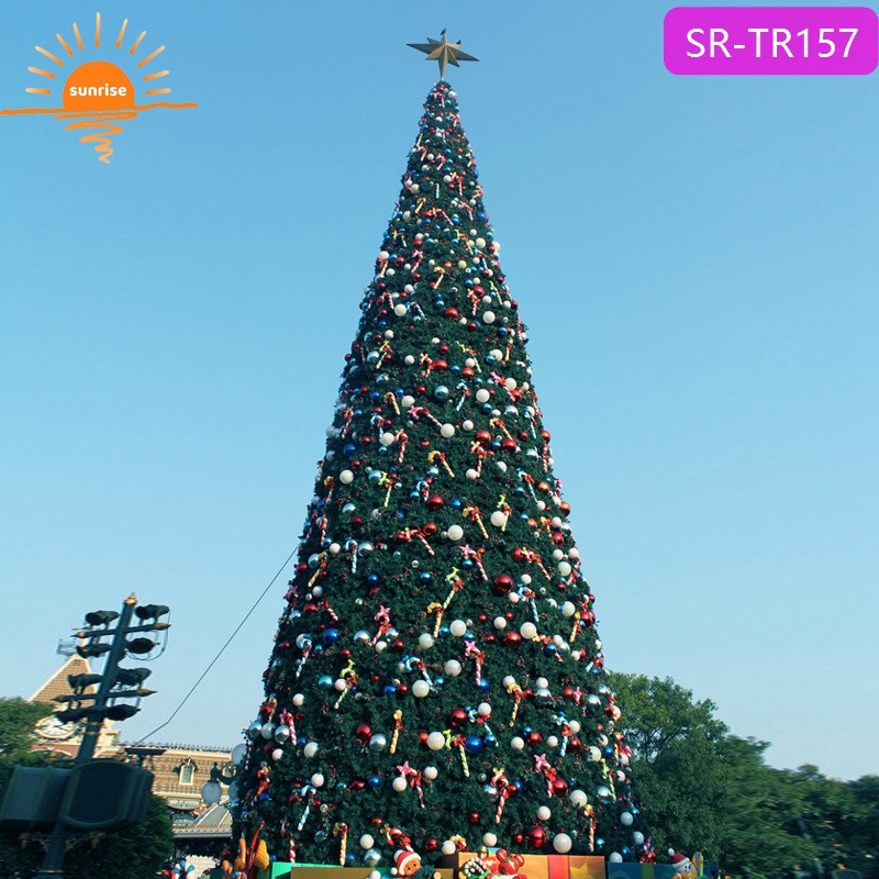 Programmable New Year Christmas Decoration Attractive Artificial 10m 20m 30m Giant PVC Illuminated Christmas Tree