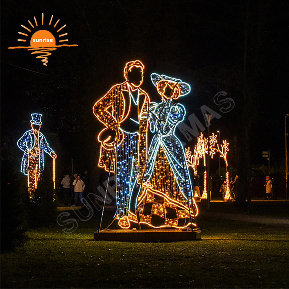 IP65 Christmas Song and Dance Club Decoration Xmas Large LED Orchestra Singer Motif Theme Park Light Show Party Event Ornament