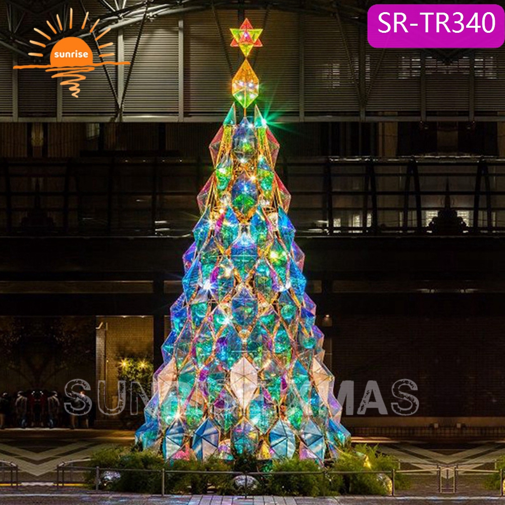 Giant Outdoor Unique 6m 8m 9m 10m 12m Pre Lit Large Christmas Tree with LED Light Decoration for Shopping Center
