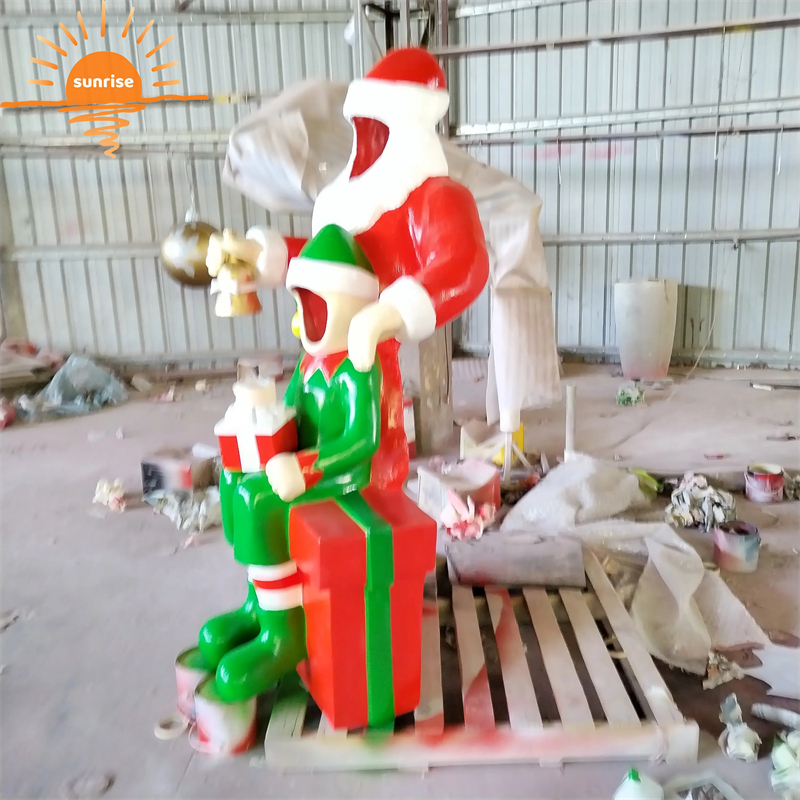 Fiberglass Santa Claus Christmas Sculpture Large Figurine Statue Ornaments Garden Landscaping Decorations