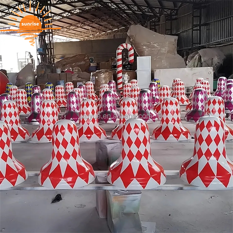 Handmade Lifesize Resin Lollipop Sculptures Large Colorful Fiberglass Candy Cane for Christmas Decoration