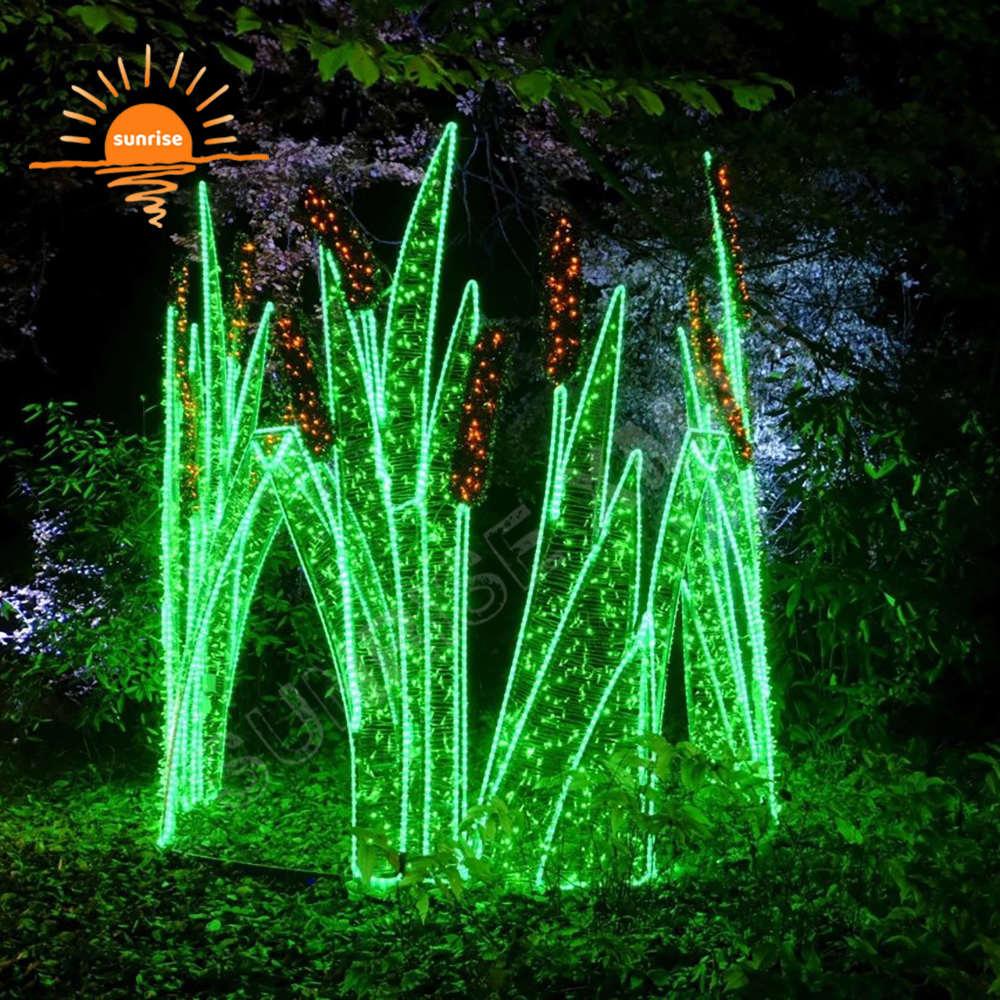 Outdoor Landscape LED Neon Flex Light Show Customized Decoration Holiday for Park Garden Christmas 3D Huge Flower Motif Lights