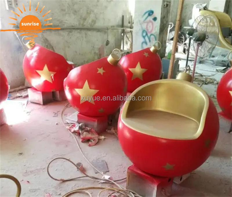 Commercial Christmas Decorations Diameter 80cm Fiberglass Ball Chair Christmas Decoration