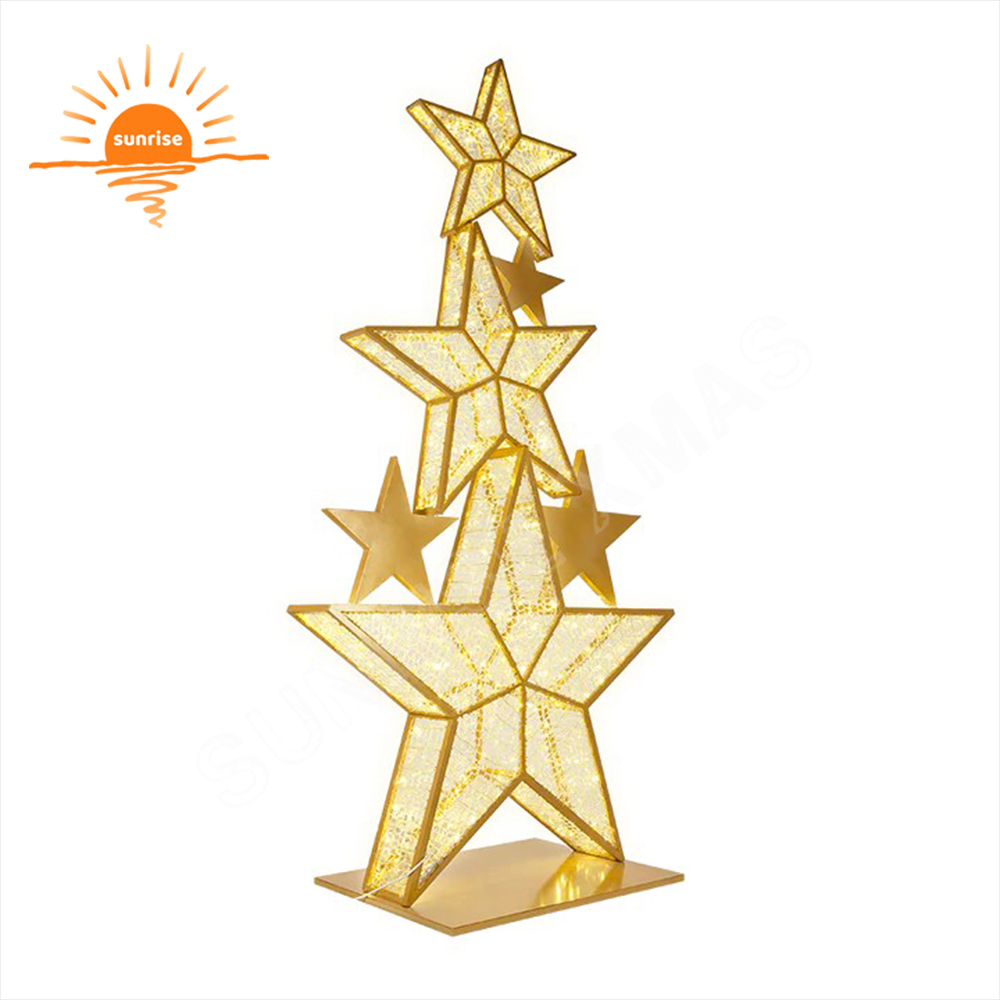Xmas Giant Led Five-pointed Star Lights Christmas Lighting for Outdoor Waterproof Star Commercial Western Christmas Decoration