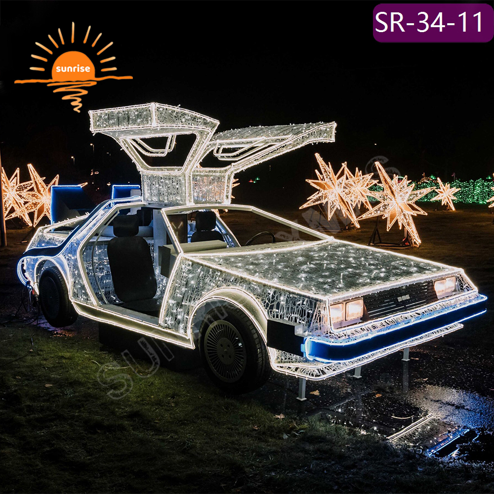 3D Large Led Vehicle Light RGB pixel lights Christmas Outdoor Photo Op Decoration LED Bus Sports Car Motif for Garden