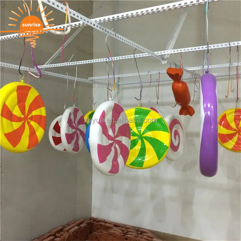 Customized Christmas Decoration Fiberglass Candy Cane Guardrail Statue