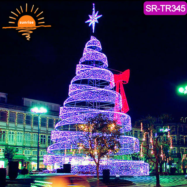 Christmas Star Tree Theme Lighting Products High-quality LED Christmas Lighting Spiral Outdoor Smart Music Dance Christmas Tree