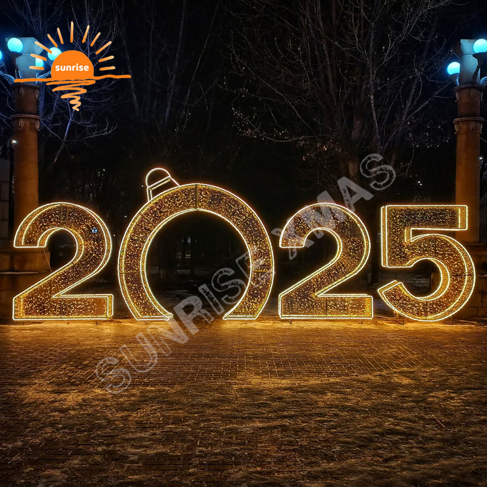 2025 Outdoor IP65 Custom Christmas Numbers for Mall Xmas Park Decorations large Commercial LED Waterproof Motif Lighted in stock