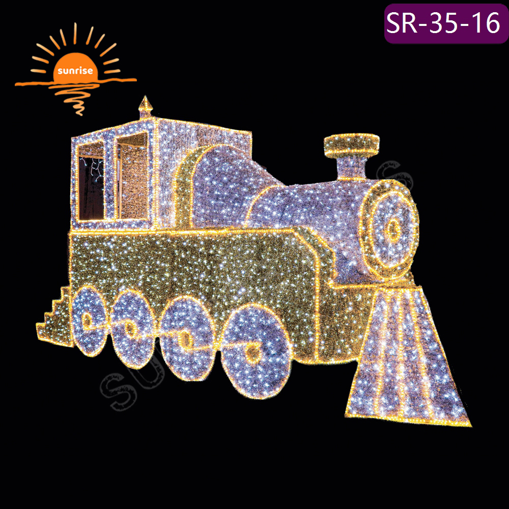 LED custom Design train Vehicle Light Party Event Ornament holiday season mall park decoration 3D giant Luminescence motif