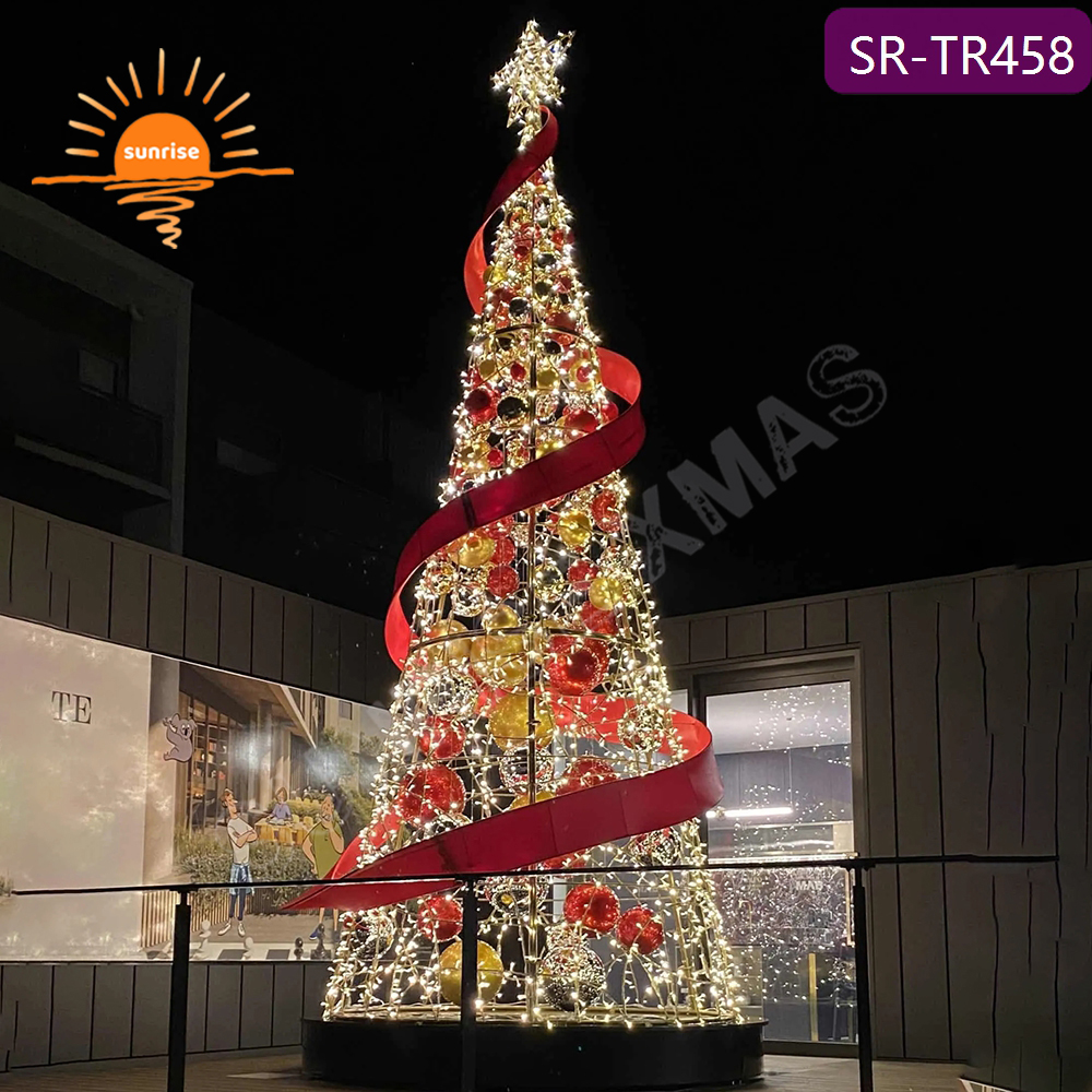 Best Holiday Light Displays artificial christmas tree large commercial Exterior Programmable smart RGBW light Xmas tree