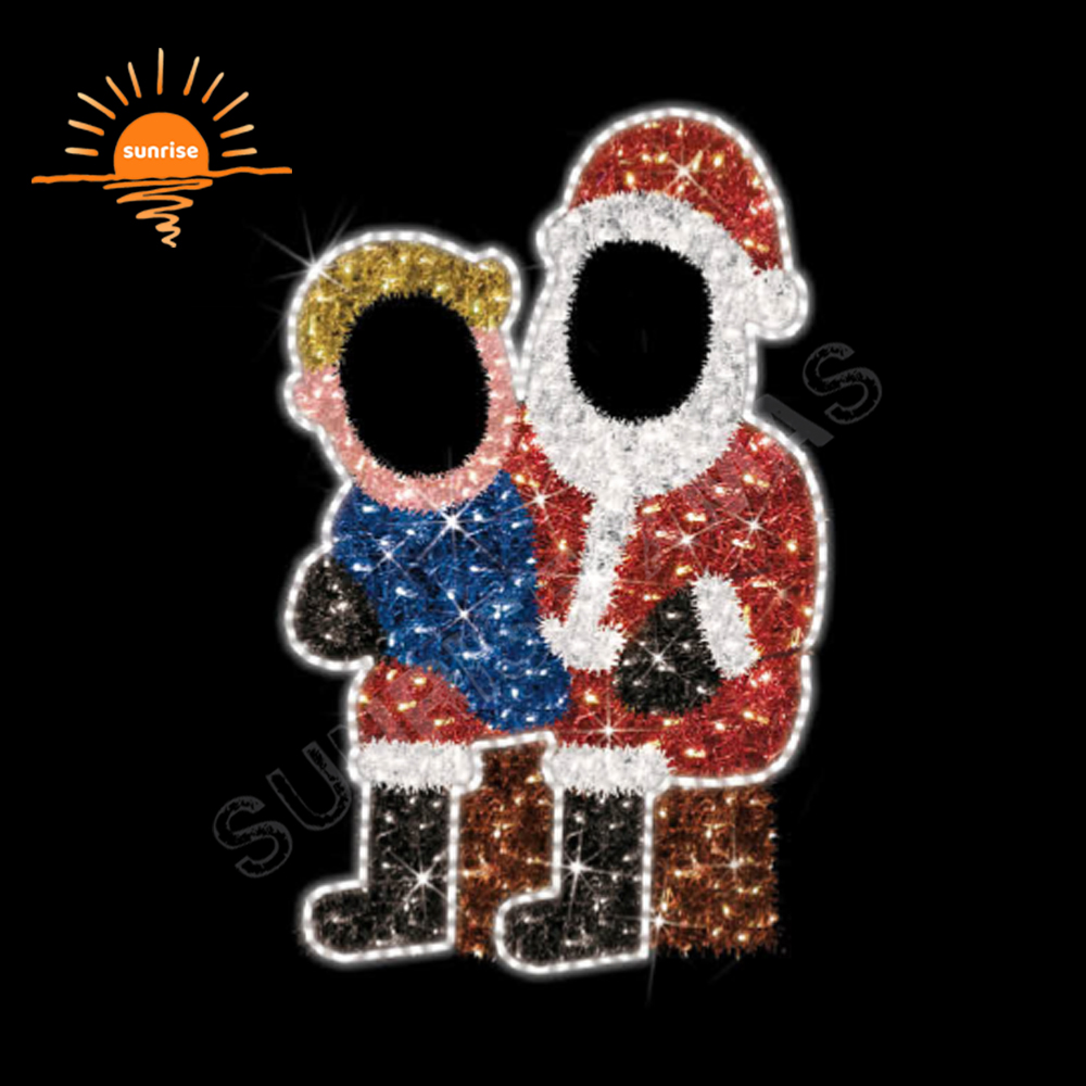 Christmas Bear Decor Shopping Mall Ornament Snowmen with Tree Photo Frame for Photo Op Selfie Elf Motif Decoration