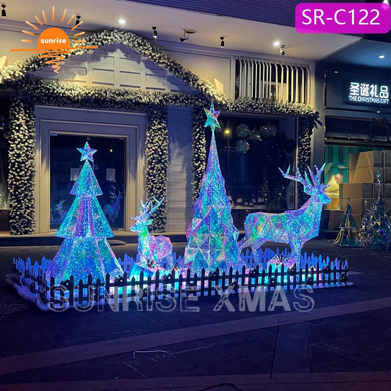 2022 NEW Large Outdoor Christmas Reindeer Hologram Decoration for New Year Decoration