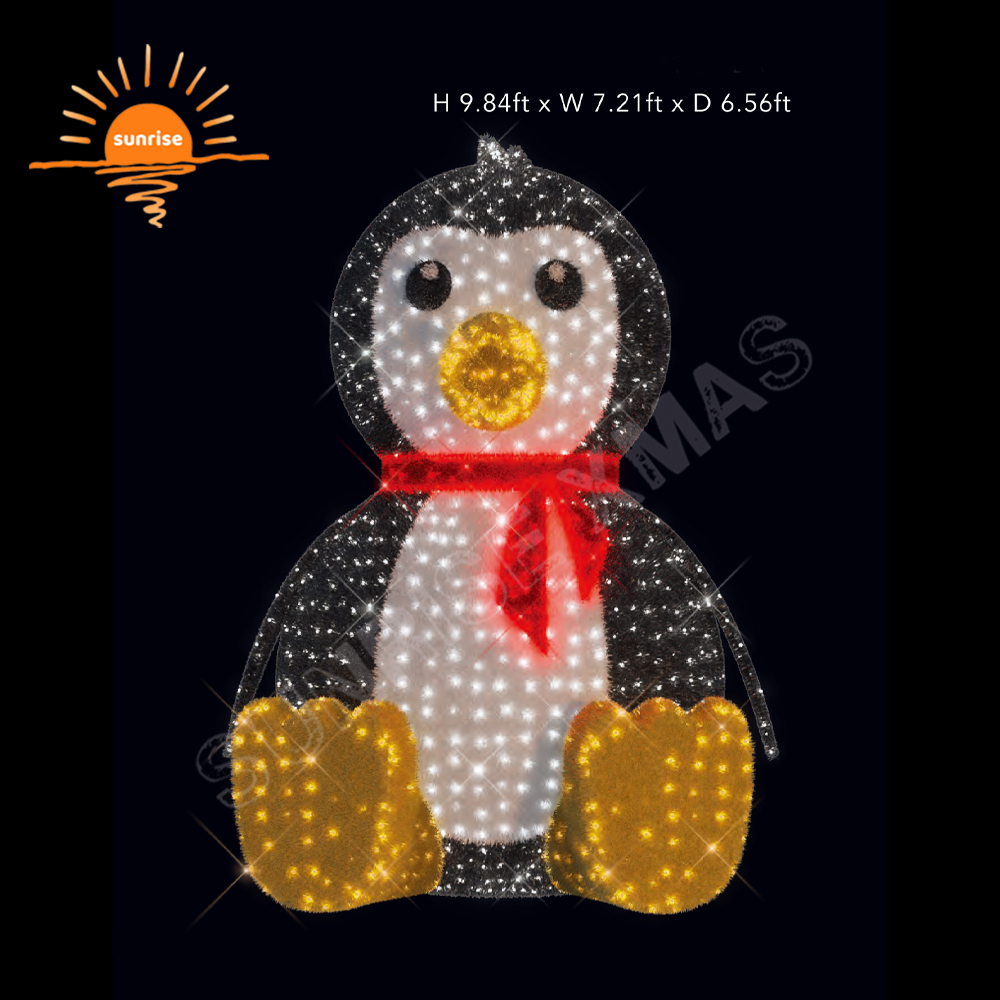 Xmas Commercial Huge Outdoor LED  Lighted Christmas Polar Bear Santa Led Light Large Outdoor Christmas Penguin Decorations