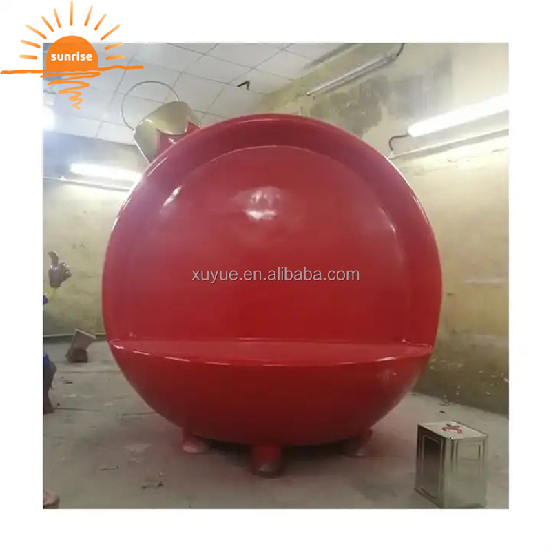 Outdoor Fiberglass Large 200cm Selfie Ball Chair for Christmas Decoration Shopping Mall