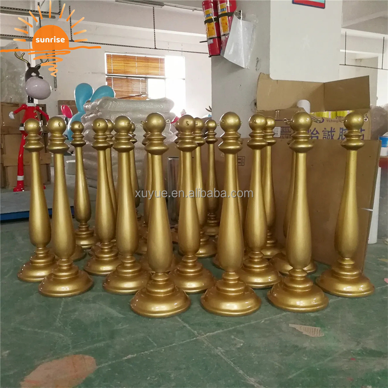 Customized Christmas Decoration Fiberglass Candy Cane Guardrail Statue