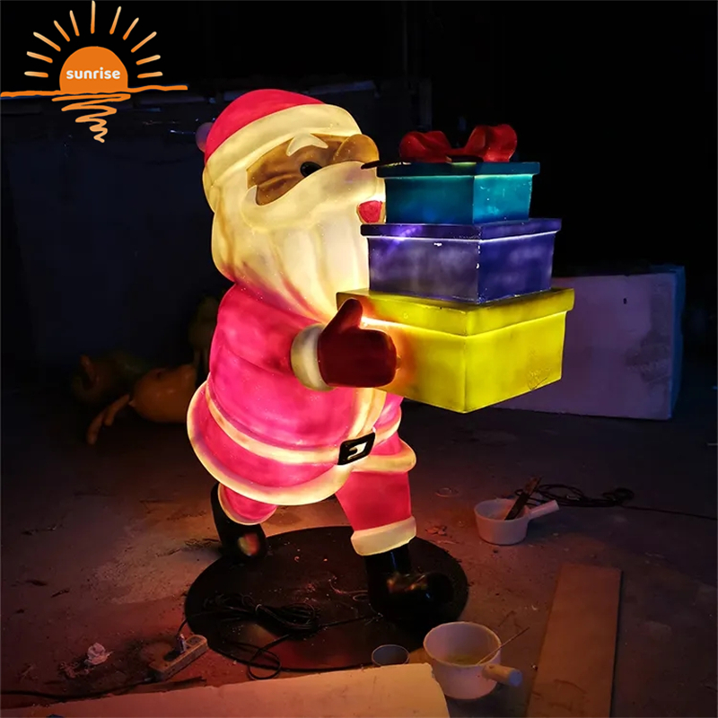 Fiberglass Santa Claus Christmas Sculpture Large Figurine Statue Ornaments Garden Landscaping Decorations