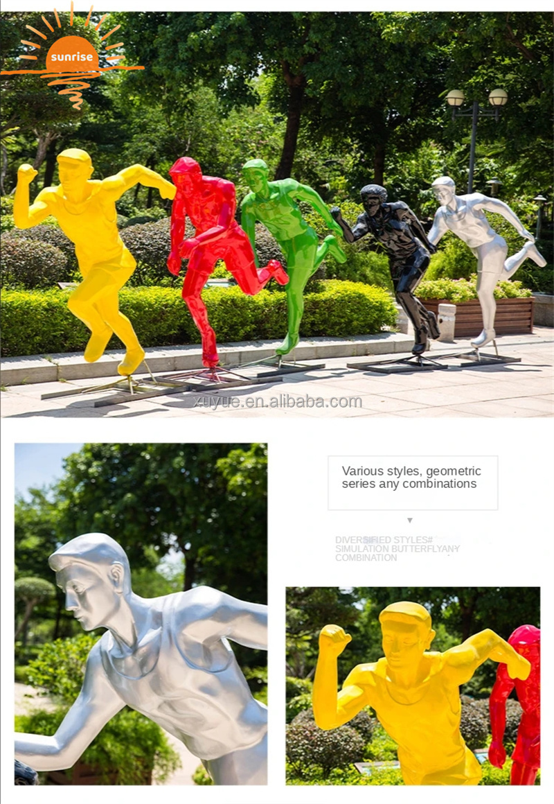 Life Size Fiberglass Resin Sports Basketball Court Sculpture Garden Ornaments Outdoor Mall Fiberglass Decoration